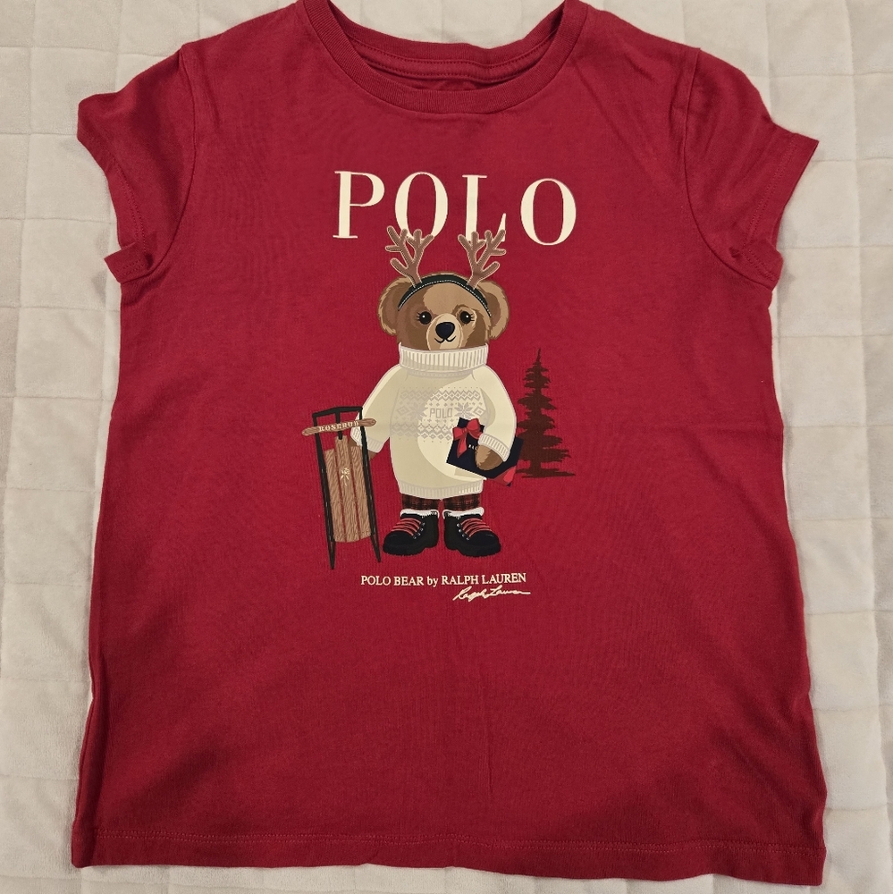 Polo by Ralph Lauren Kids Red Tee with Bear Graphic